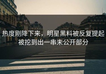 热度刚降下来，明星黑料被反复提起被挖到出一串未公开部分