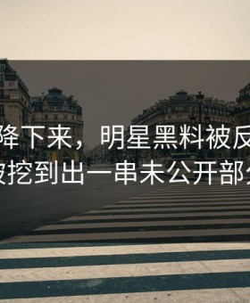 热度刚降下来，明星黑料被反复提起被挖到出一串未公开部分