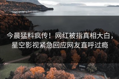 今晨猛料疯传！网红被指真相大白，星空影视紧急回应网友直呼过瘾
