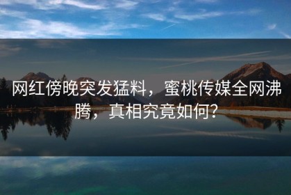 网红傍晚突发猛料，蜜桃传媒全网沸腾，真相究竟如何？