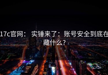 17c官网： 实锤来了：账号安全到底在藏什么?