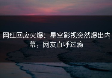 网红回应火爆：星空影视突然爆出内幕，网友直呼过瘾