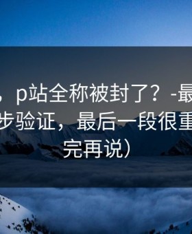 说真的，p站全称被封了？-最应该先看的两步验证，最后一段很重要（看完再说）