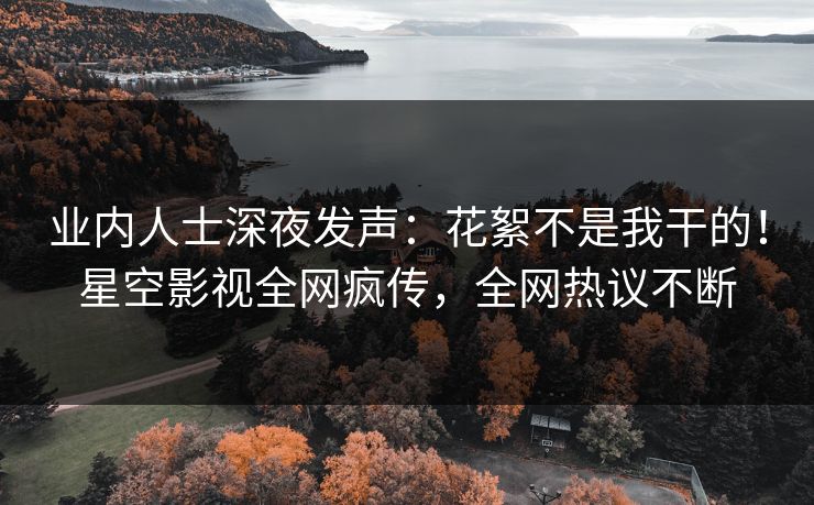 业内人士深夜发声：花絮不是我干的！星空影视全网疯传，全网热议不断