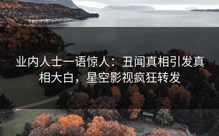 业内人士一语惊人：丑闻真相引发真相大白，星空影视疯狂转发