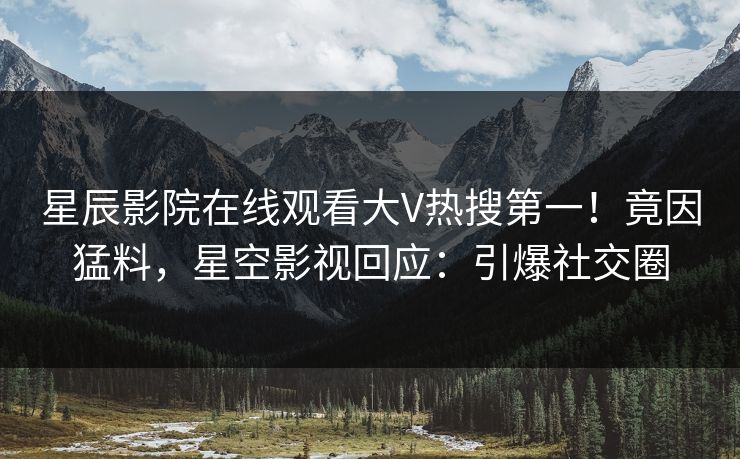 星辰影院在线观看大V热搜第一！竟因猛料，星空影视回应：引爆社交圈