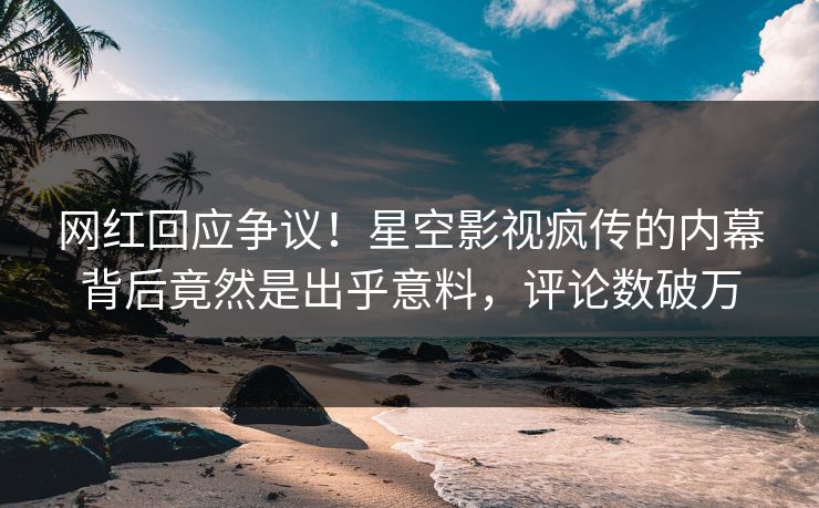 网红回应争议！星空影视疯传的内幕背后竟然是出乎意料，评论数破万